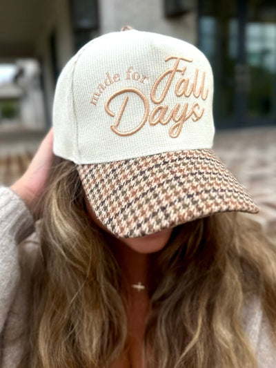 'Made For Fall Days' Plaid Brim Hat - United Monograms