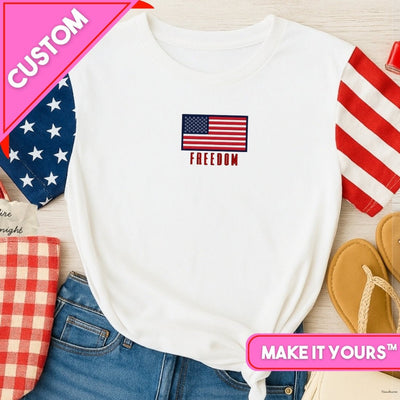 Make It Yours™ 'American Flag' Stars & Stripes T-Shirt - United Monograms
