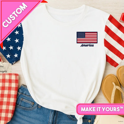Make It Yours™ 'American Flag' Stars & Stripes T-Shirt - United Monograms