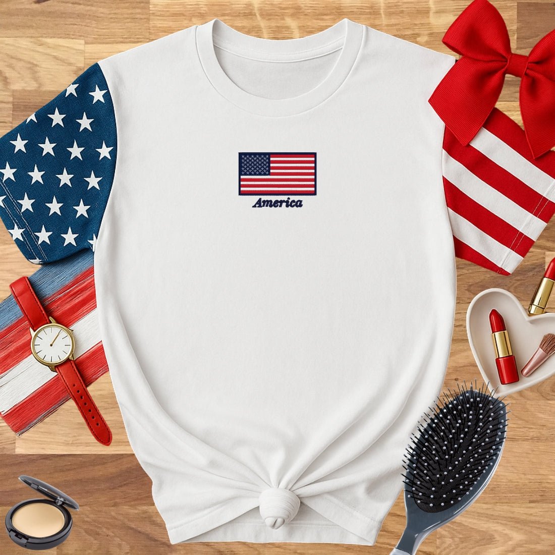 Make It Yours™ 'American Flag' Stars & Stripes T-Shirt - United Monograms