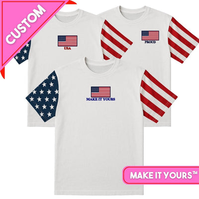 Make It Yours™ 'American Flag' Stars & Stripes T-Shirt - United Monograms
