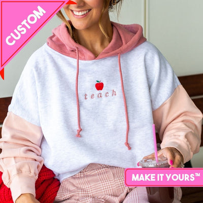 Make It Yours™ 'Apple' Colorblock Hoodie - United Monograms