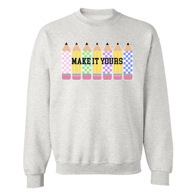 Make It Yours™ 'Checkered Pencils' Crewneck Sweatshirt - United Monograms