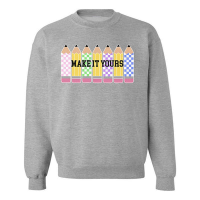 Make It Yours™ 'Checkered Pencils' Crewneck Sweatshirt - United Monograms
