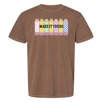 Make It Yours™ 'Checkered Pencils' T-Shirt - United Monograms