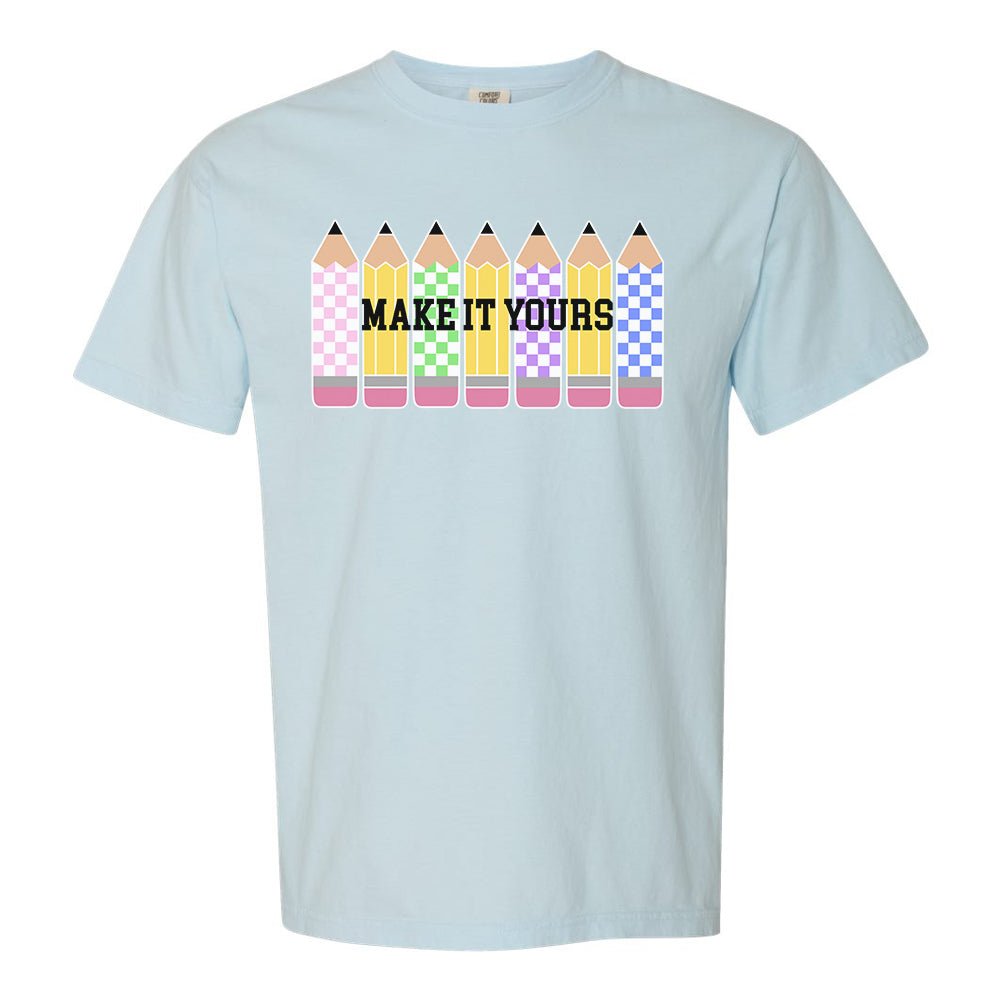 Make It Yours™ 'Checkered Pencils' T-Shirt - United Monograms