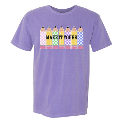 Make It Yours™ 'Checkered Pencils' T-Shirt - United Monograms