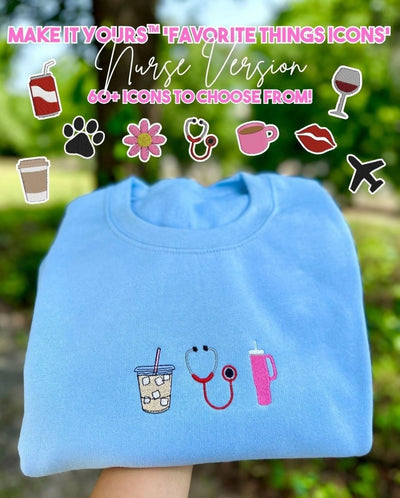Make It Yours™ 'Favorite Things Icons' Embroidered Sweatshirt - United Monograms