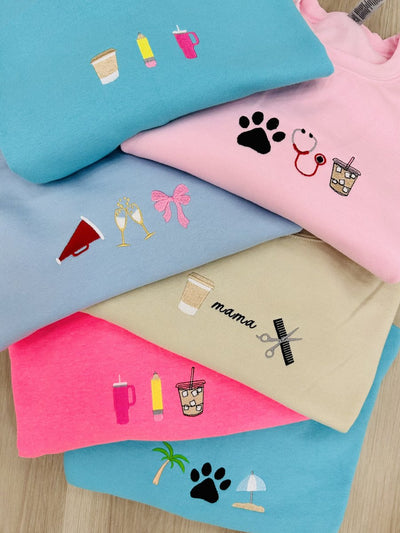 Make It Yours™ 'Favorite Things Icons' Embroidered Sweatshirt - United Monograms