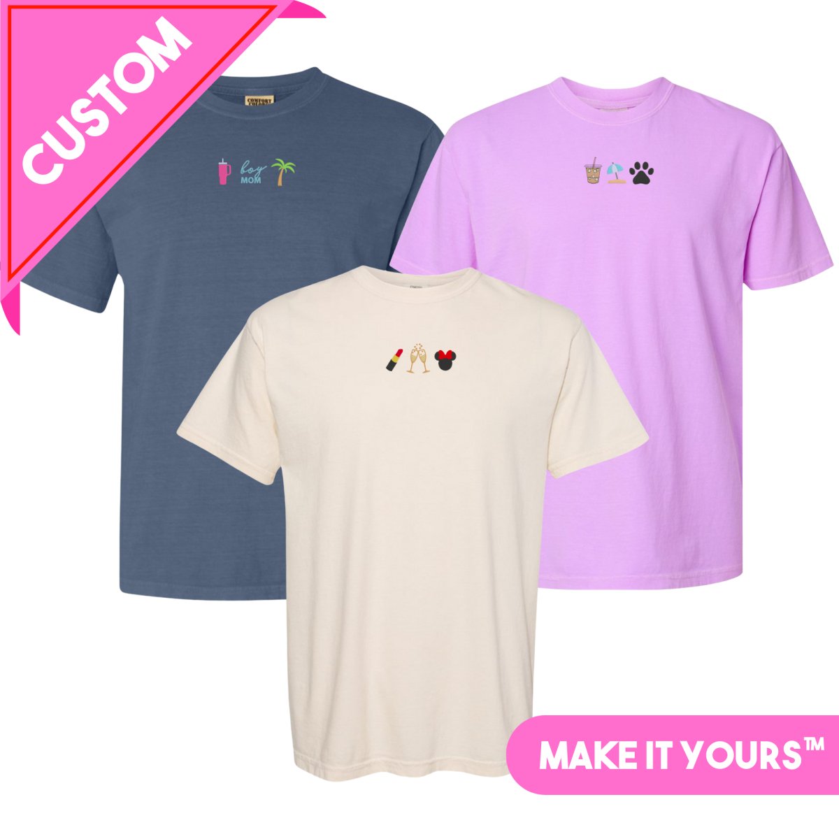 Make It Yours™ 'Favorite Things Icons' Embroidered T-Shirt - United Monograms