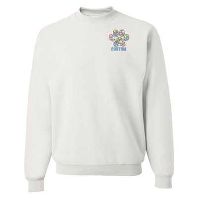 Make It Yours™ 'Floral Paw Print' Crewneck Sweatshirt - United Monograms