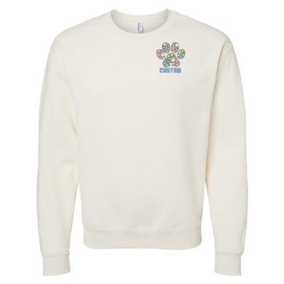 Make It Yours™ 'Floral Paw Print' Crewneck Sweatshirt - United Monograms