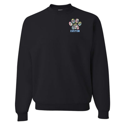 Make It Yours™ 'Floral Paw Print' Crewneck Sweatshirt - United Monograms