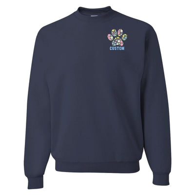 Make It Yours™ 'Floral Paw Print' Crewneck Sweatshirt - United Monograms