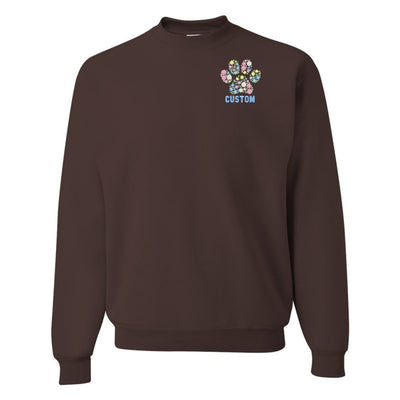 Make It Yours™ 'Floral Paw Print' Crewneck Sweatshirt - United Monograms