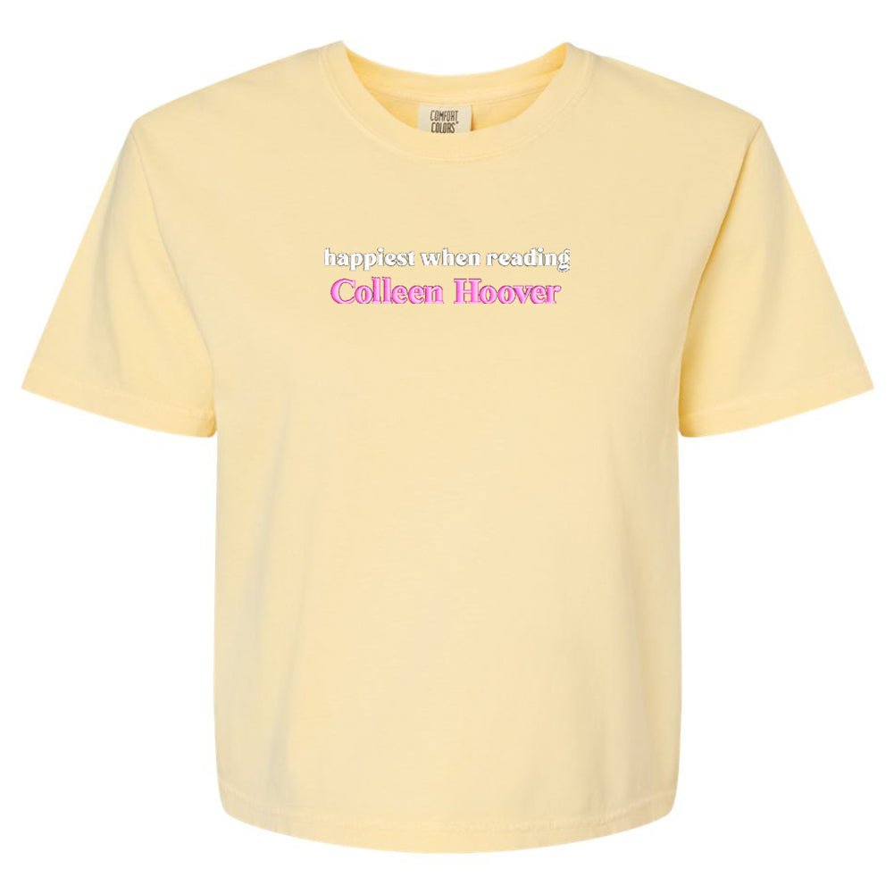 Make It Yours™ 'Happiest When Reading...' Comfort Colors Boxy T-Shirt - United Monograms