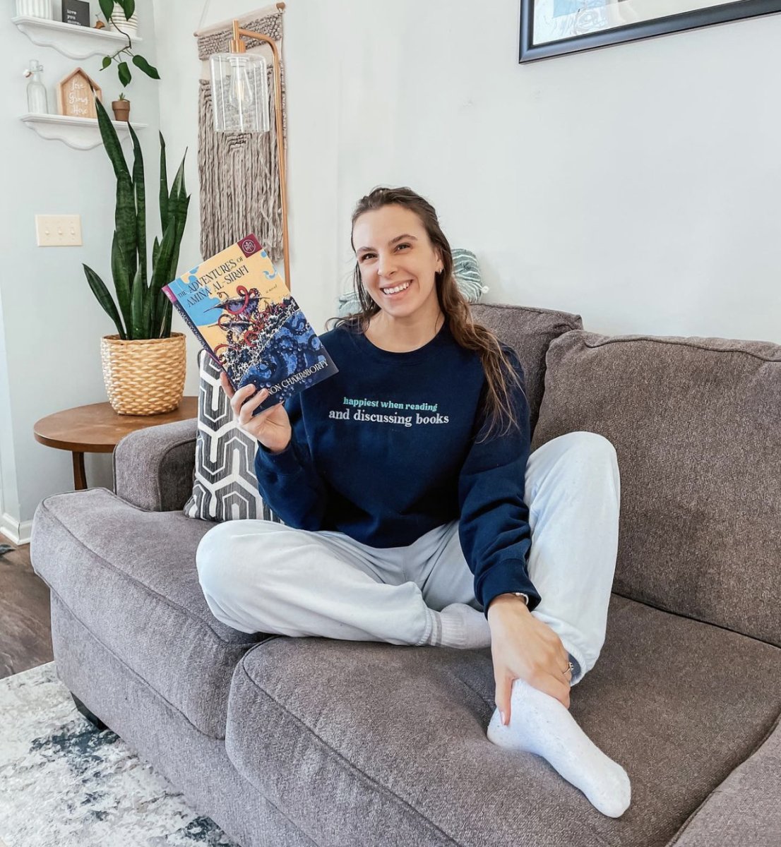 Make It Yours™ 'Happiest When Reading...' Crewneck Sweatshirt - United Monograms