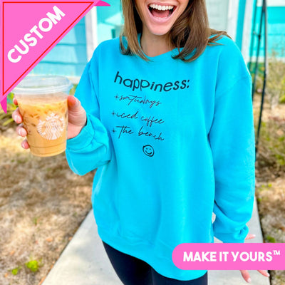 Make It Yours™ 'Happiness Checklist' Crewneck Sweatshirt - United Monograms