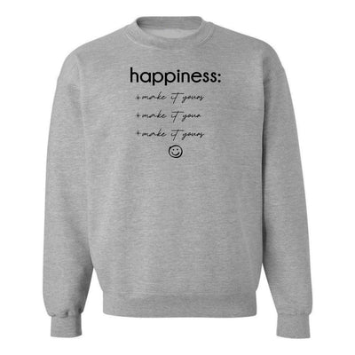 Make It Yours™ 'Happiness Checklist' Crewneck Sweatshirt - United Monograms