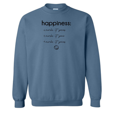 Make It Yours™ 'Happiness Checklist' Crewneck Sweatshirt - United Monograms