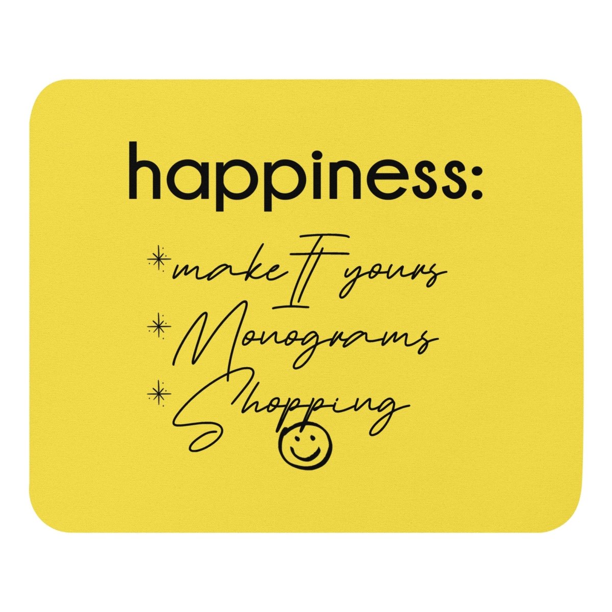 Make It Yours™ 'Happiness Checklist' Mouse Pad - United Monograms