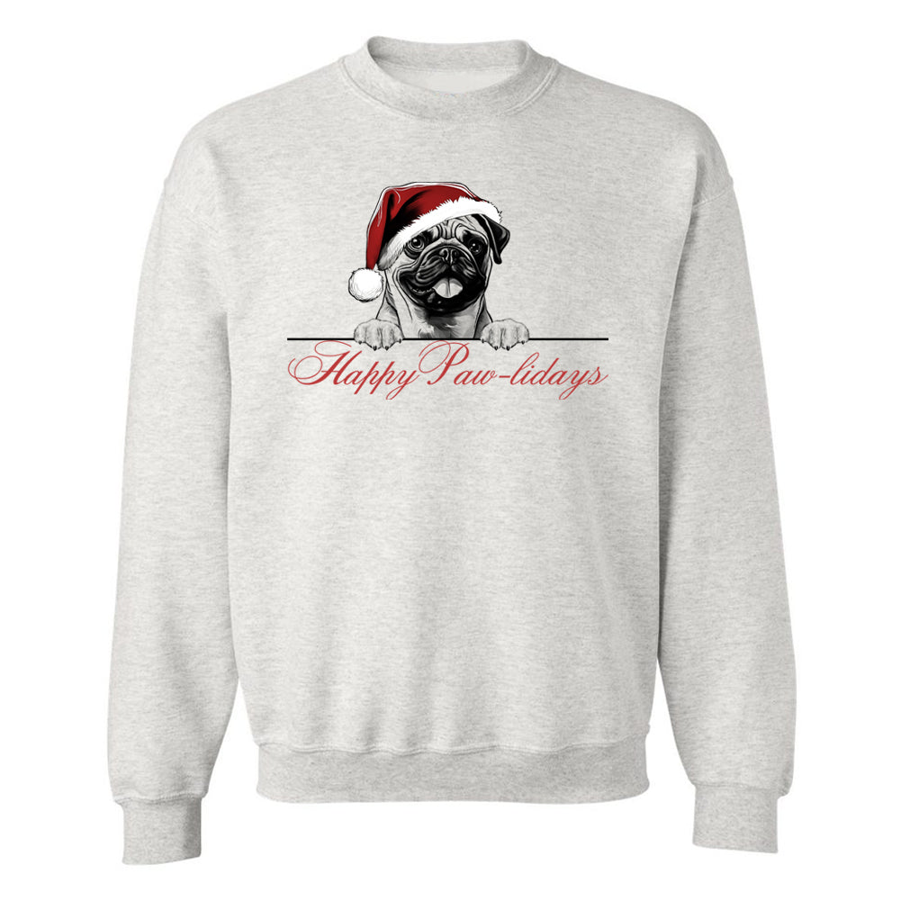 Make It Yours™ 'Happy Paw-lidays' Crewneck Sweatshirt - United Monograms