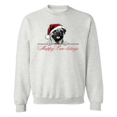 Make It Yours™ 'Happy Paw-lidays' Crewneck Sweatshirt - United Monograms