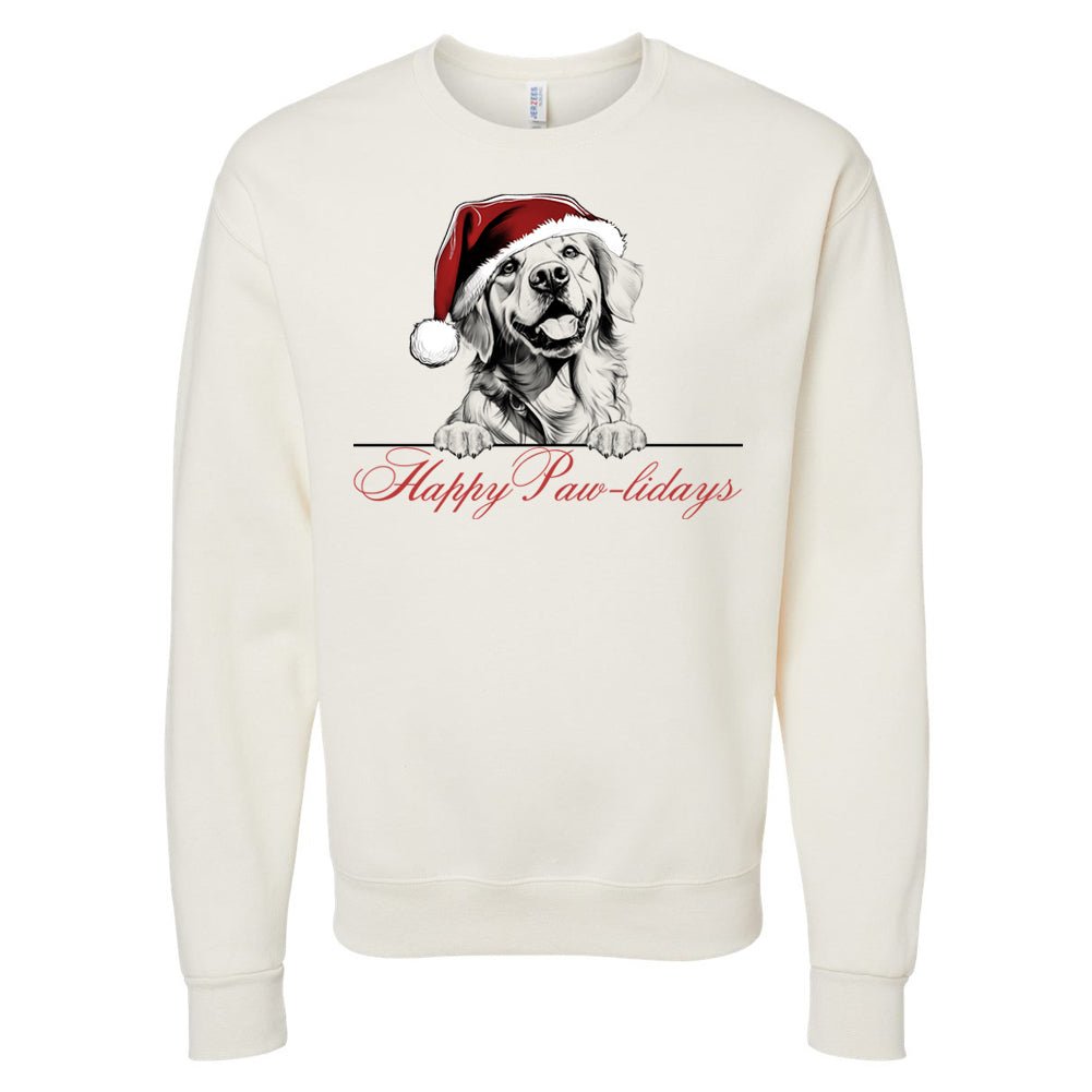 Make It Yours™ 'Happy Paw-lidays' Crewneck Sweatshirt - United Monograms