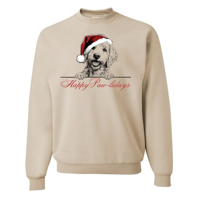 Make It Yours™ 'Happy Paw-lidays' Crewneck Sweatshirt - United Monograms