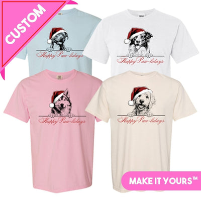 Make It Yours™ 'Happy Paw-lidays' Tee - United Monograms