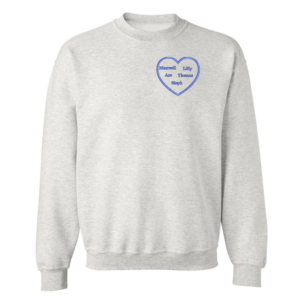 Make It Yours™ Heart Names Crewneck Sweatshirt - United Monograms