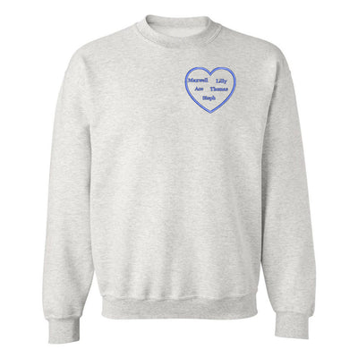 Make It Yours™ Heart Names Crewneck Sweatshirt - United Monograms
