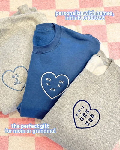 Make It Yours™ 'Heart Names' Crewneck Sweatshirt - United Monograms