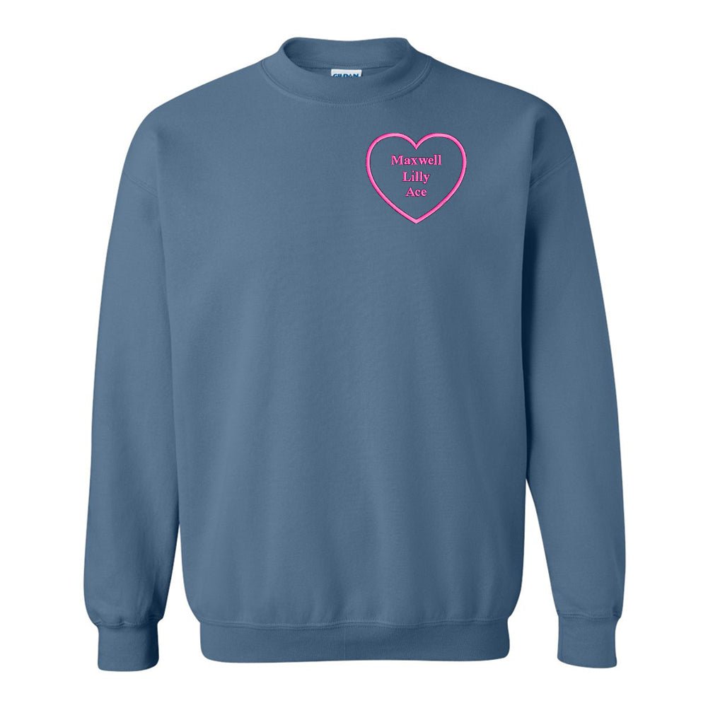 Make It Yours™ Heart Names Crewneck Sweatshirt - United Monograms
