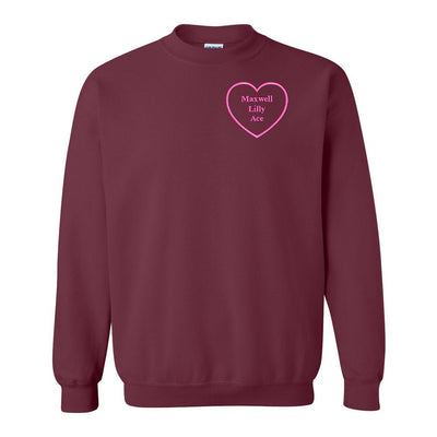 Make It Yours™ Heart Names Crewneck Sweatshirt - United Monograms