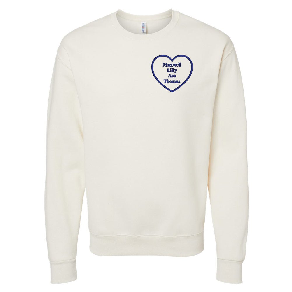Make It Yours™ Heart Names Crewneck Sweatshirt - United Monograms