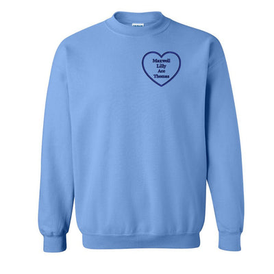 Make It Yours™ Heart Names Crewneck Sweatshirt - United Monograms
