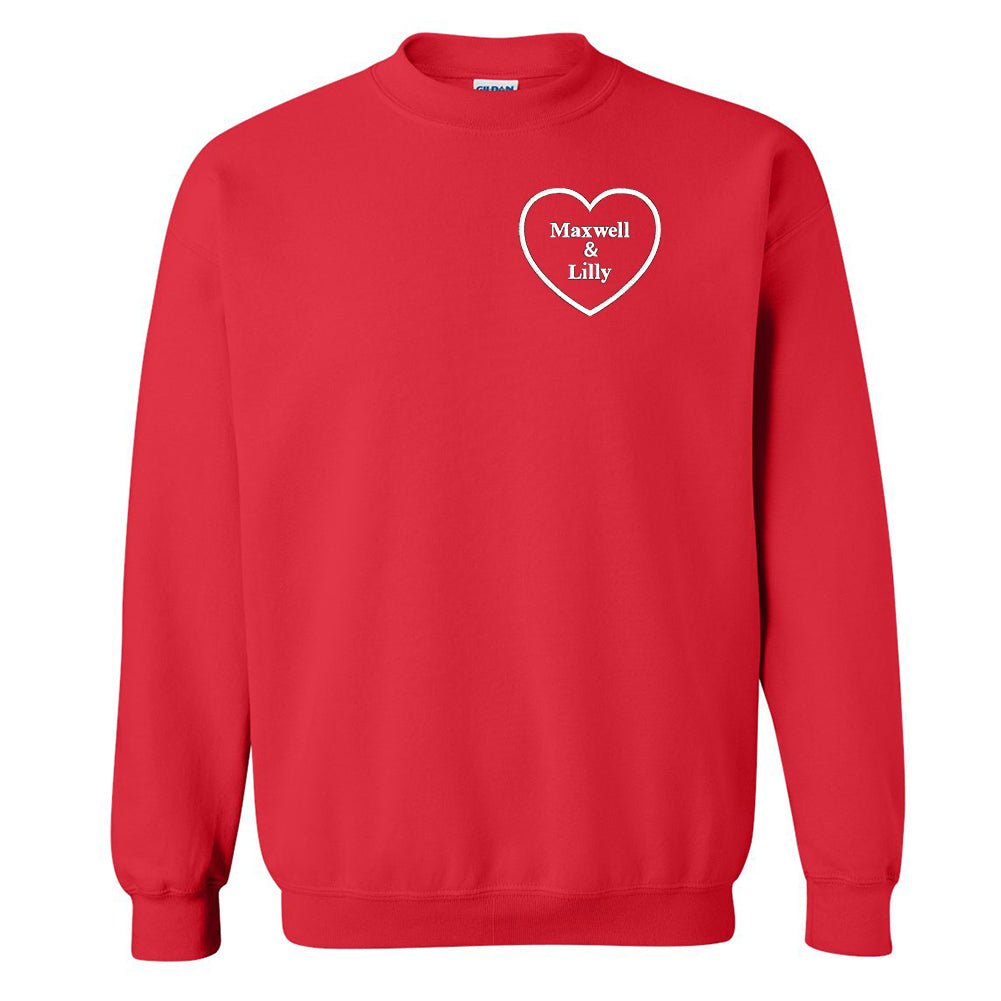 Make It Yours™ Heart Names Crewneck Sweatshirt - United Monograms