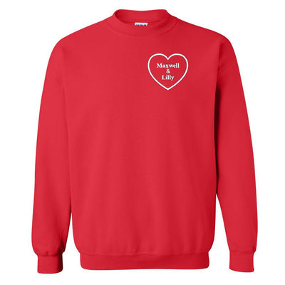 Make It Yours™ Heart Names Crewneck Sweatshirt - United Monograms