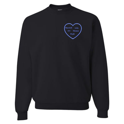 Make It Yours™ Heart Names Crewneck Sweatshirt - United Monograms