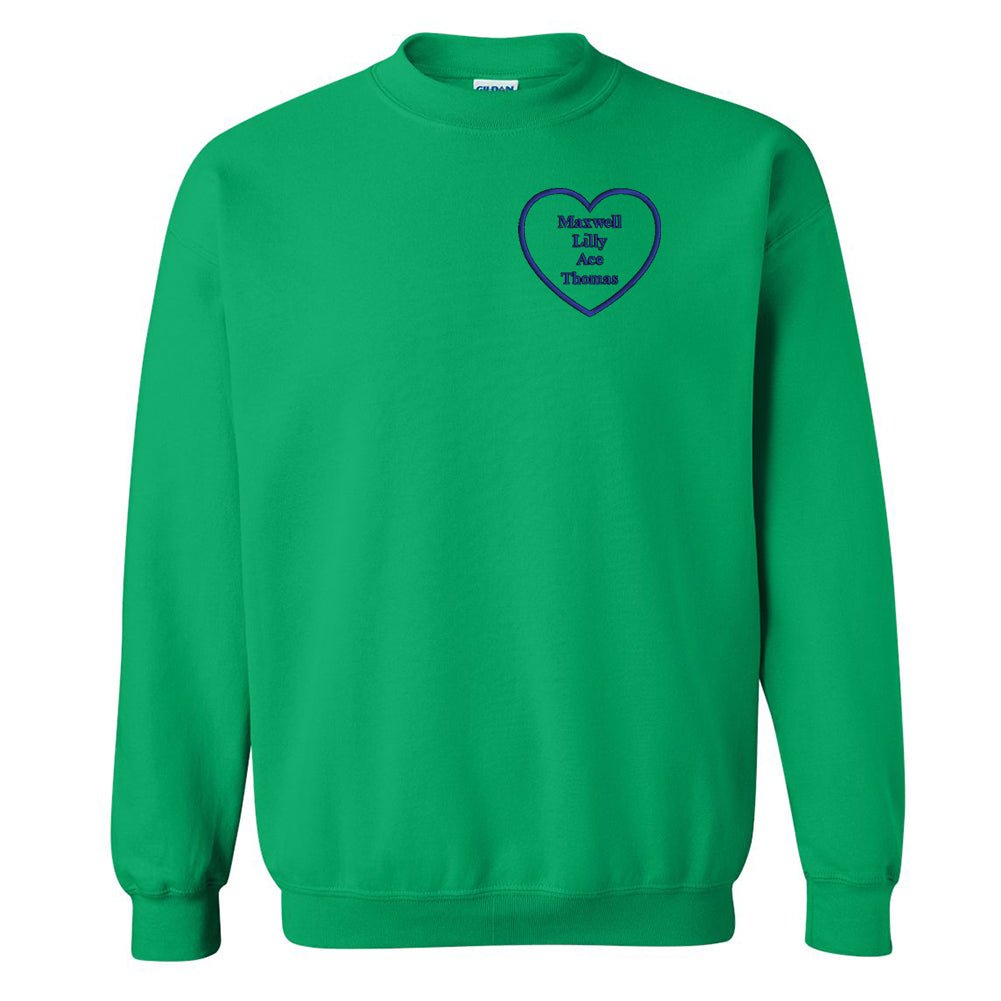 Make It Yours™ Heart Names Crewneck Sweatshirt - United Monograms