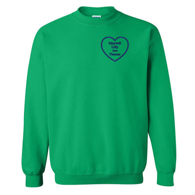 Make It Yours™ Heart Names Crewneck Sweatshirt - United Monograms