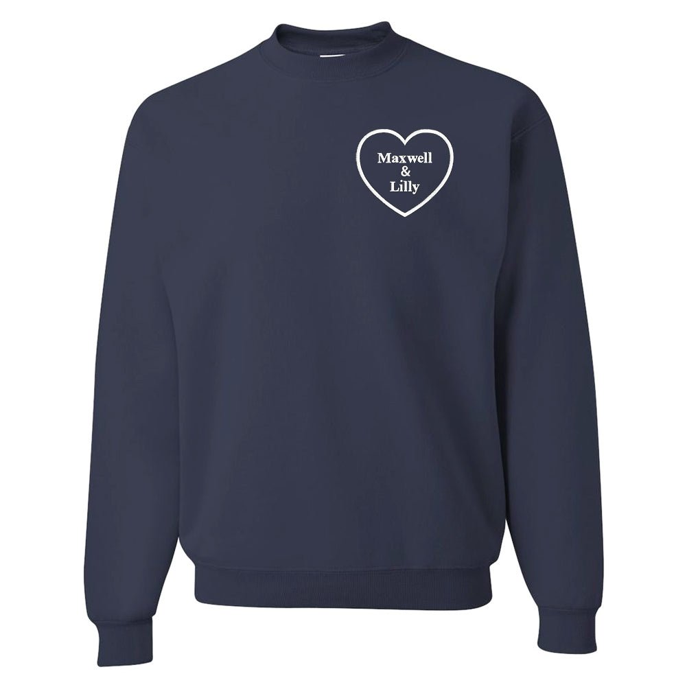 Make It Yours™ Heart Names Crewneck Sweatshirt - United Monograms