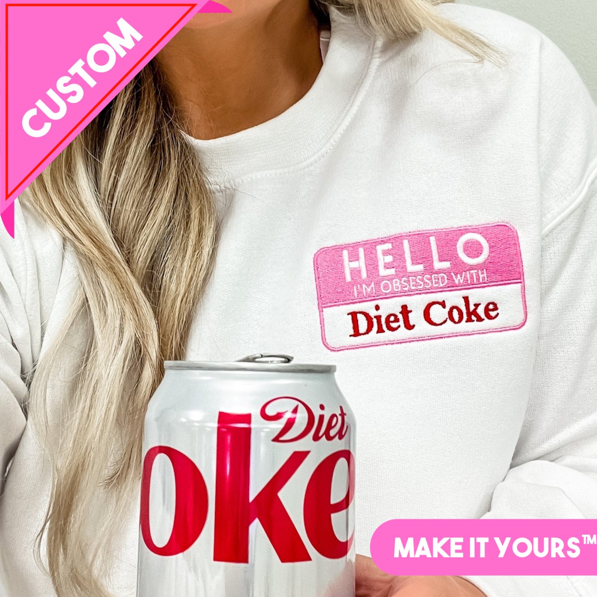 Make It Yours™ 'Hello, I'm Obsessed With...' Crewneck Sweatshirt - United Monograms
