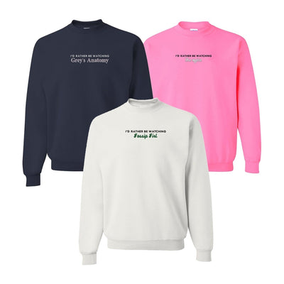 Make It Yours™ 'I'd Rather Be Watching' Crewneck Sweatshirt - United Monograms
