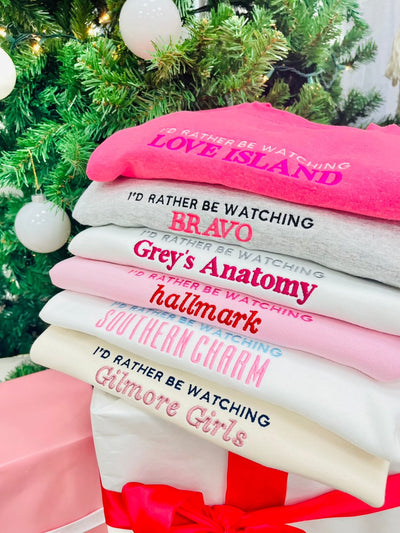 Make It Yours™ 'I'd Rather Be Watching' Crewneck Sweatshirt - United Monograms
