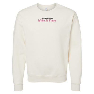 Make It Yours™ 'Just A Girl Who Loves' Crewneck Sweatshirt - United Monograms