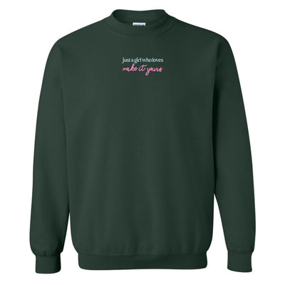 Make It Yours™ 'Just A Girl Who Loves' Crewneck Sweatshirt - United Monograms