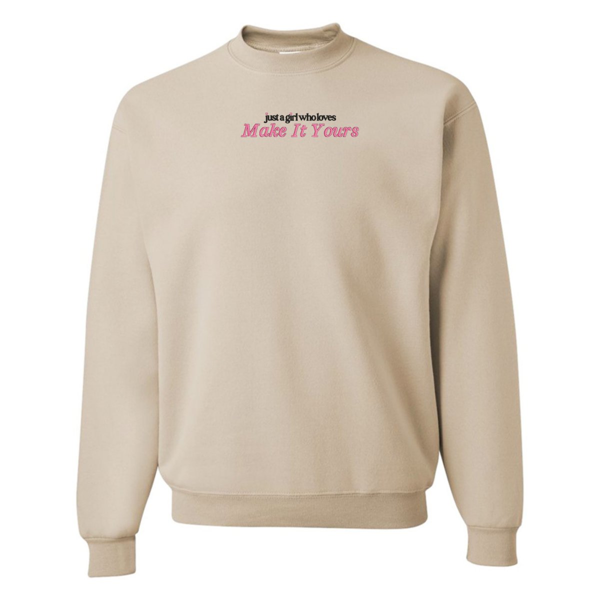 Make It Yours™ 'Just A Girl Who Loves' Crewneck Sweatshirt - United Monograms