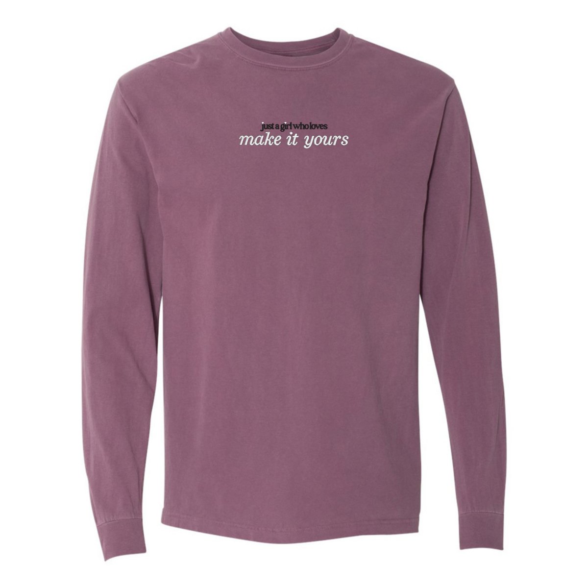 Make It Yours™ 'Just A Girl Who Loves' Long Sleeve T-Shirt - United Monograms